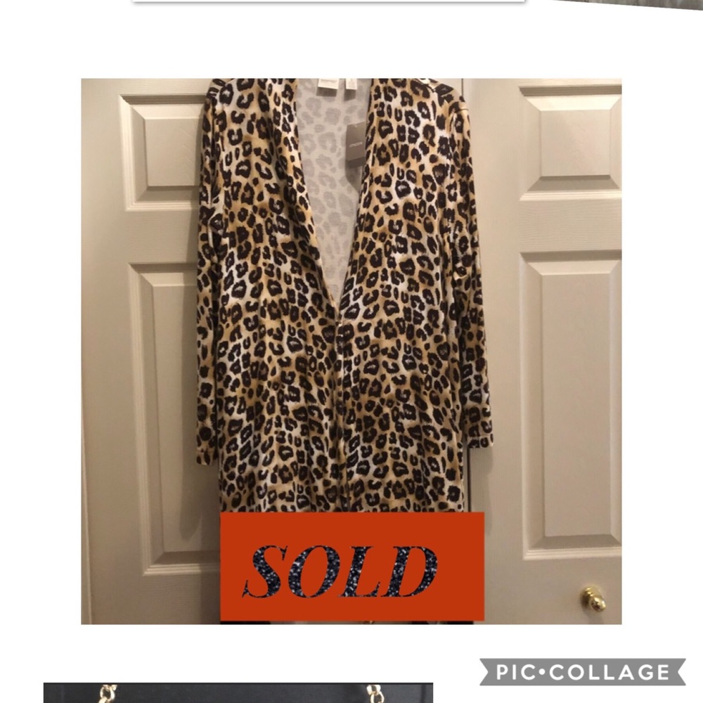 🎉 Chico’s! Leopard Print Drape Duster